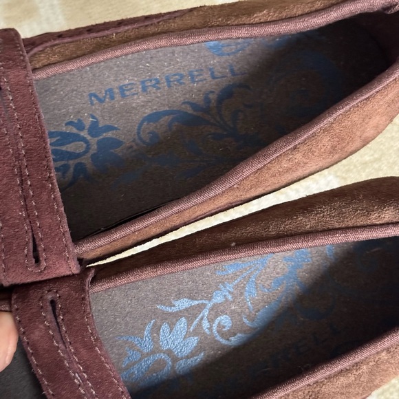 Merrell Plaza Bandeau Suede Mary Jane Comfort Shoes Travel Work Cherry Oak 8 - Picture 4 of 11